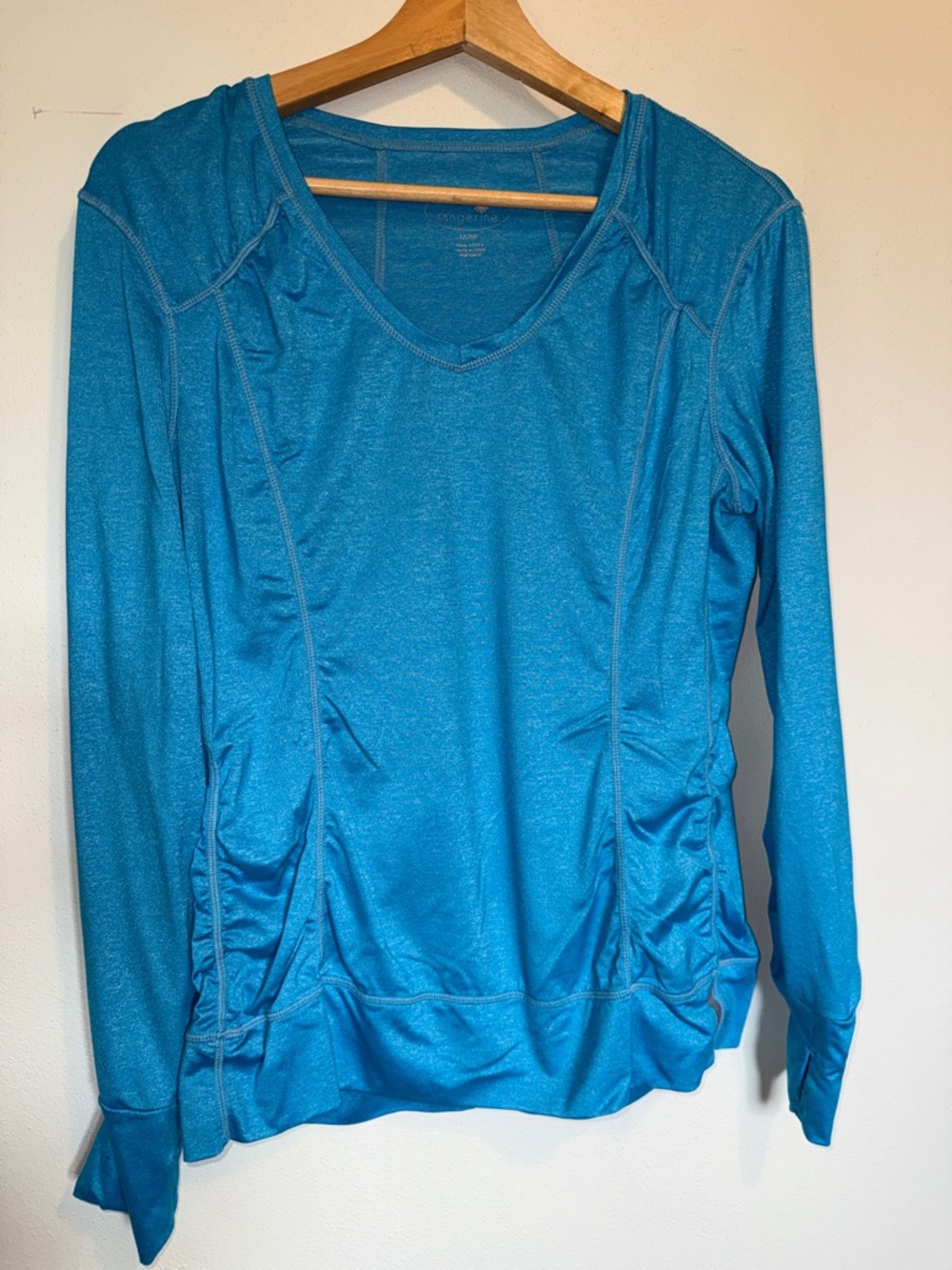 Tangerine Women's Long-Sleeve V-Neck Active Top - Teal